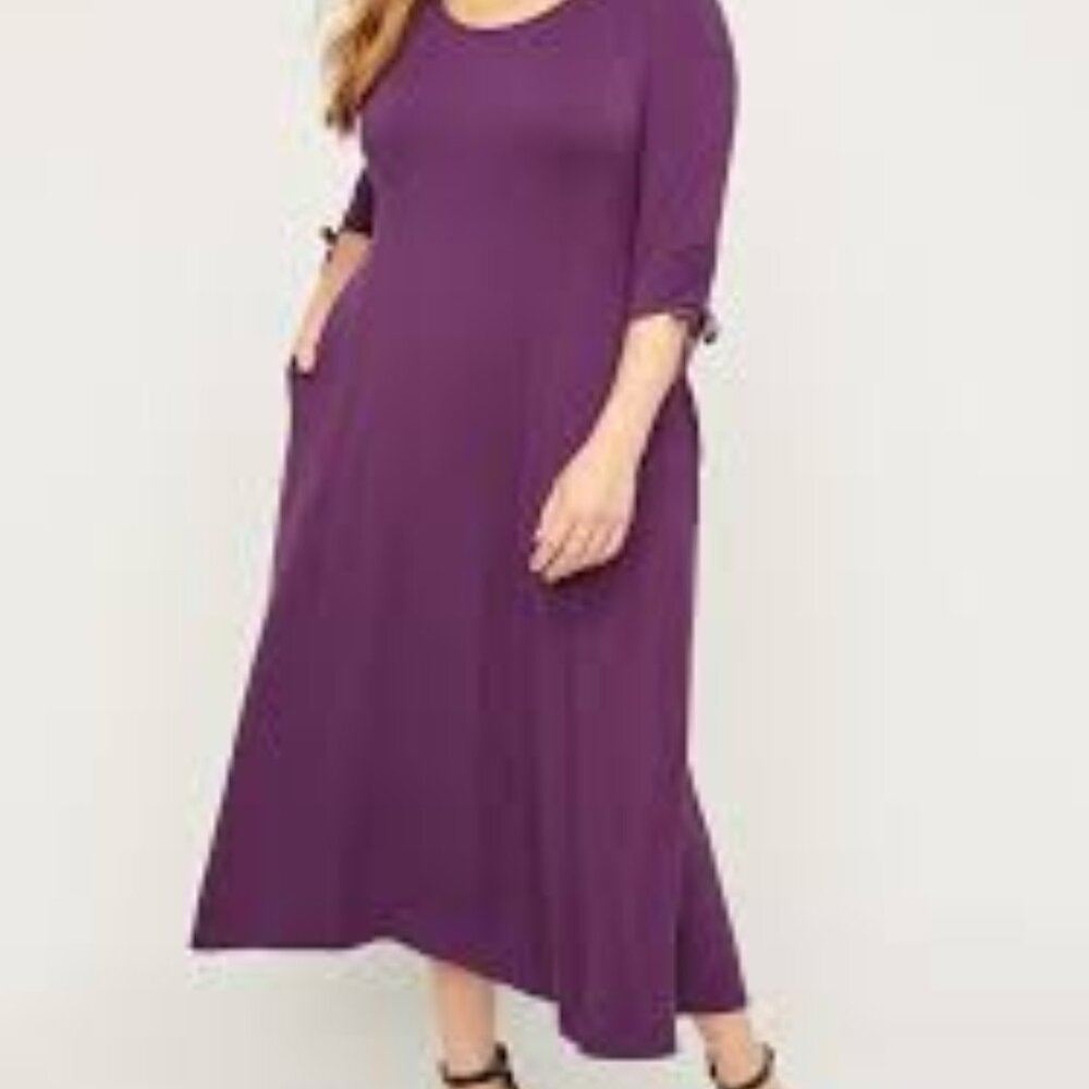 Catherine's Rosedale Maxi Dress, Purple, Size 3X, Mid-length Sleeves